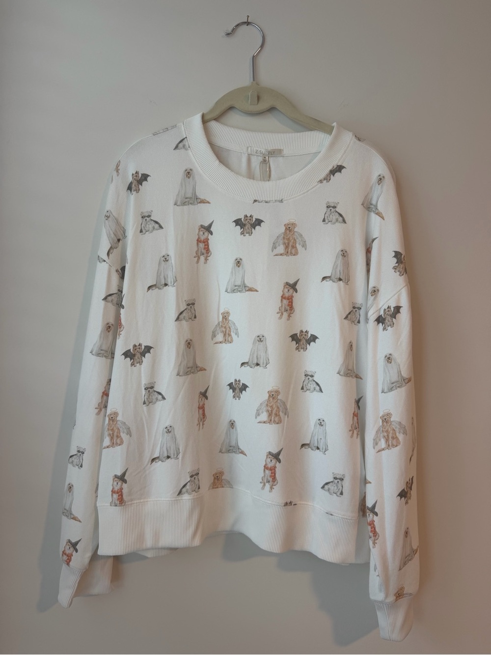 2 PIECE SET — Z Supply Lounge Set Sweatshirt & Shorts Halloween Dogs